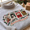 Orchestra Conductor It's The Most Wonderful Time Of The Year HG AI Gingham Mock Neck Sweatshirt, Embroidered Christmas