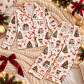 Medical Student Christmas Satin Pajama Set, HG AI Christmas PJs Sets, Christmas Pajamas, Holiday Pajama Set, Family Long