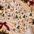 Electrician Christmas Satin Pajama Set, HG AI Christmas PJs Sets, Christmas Pajamas, Holiday Pajama Set, Family Long