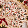 Construction Worker Christmas Satin Pajama Set, HG AI Christmas PJs Sets, Christmas Pajamas, Holiday Pajama Set, Family
