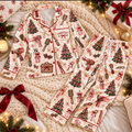 Hairstylist Christmas Satin Pajama Set, HG AI Christmas PJs Sets, Christmas Pajamas, Holiday Pajama Set, Family Long