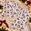 Sailor Christmas Satin Pajama Set, HG AI Christmas PJs Sets, Christmas Pajamas, Holiday Pajama Set, Family Long Sleeve