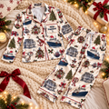 Ship Engineer Christmas Satin Pajama Set, HG AI Christmas PJs Sets, Christmas Pajamas, Holiday Pajama Set, Family Long