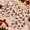 Horse Lover Christmas Satin Pajama Set, HG AI Christmas PJs Sets, Christmas Pajamas, Holiday Pajama Set, Family Long