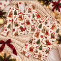 Dog Lover Christmas Satin Pajama Set, HG AI Christmas PJs Sets, Christmas Pajamas, Holiday Pajama Set, Family Long