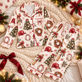 Baseball Christmas Satin Pajama Set, HG AI Christmas PJs Sets, Christmas Pajamas, Holiday Pajama Set, Family Long Sleeve