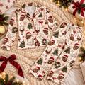 Football Christmas Satin Pajama Set, HG AI Christmas PJs Sets, Christmas Pajamas, Holiday Pajama Set, Family Long Sleeve