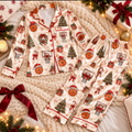 Basketball Christmas Satin Pajama Set, HG AI Christmas PJs Sets, Christmas Pajamas, Holiday Pajama Set, Family Long