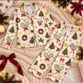 Tennis Christmas Satin Pajama Set, HG AI Christmas PJs Sets, Christmas Pajamas, Holiday Pajama Set, Family Long Sleeve