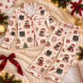 AI Engineer Christmas Satin Pajama Set, HG AI Christmas PJs Sets, Christmas Pajamas, Holiday Pajama Set, Family Long