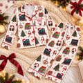 Computer Science Student Christmas Satin Pajama Set, HG AI Christmas PJs Sets, Christmas Pajamas, Holiday Pajama Set