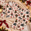 Music Producer Christmas Satin Pajama Set, HG AI Christmas PJs Sets, Christmas Pajamas, Holiday Pajama Set, Family Long