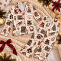 Record Producer Christmas Satin Pajama Set, HG AI Christmas PJs Sets, Christmas Pajamas, Holiday Pajama Set, Family Long