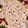 Songwriter Christmas Satin Pajama Set, HG AI Christmas PJs Sets, Christmas Pajamas, Holiday Pajama Set, Family Long