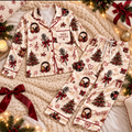 R&B Singer Christmas Satin Pajama Set, HG AI Christmas PJs Sets, Christmas Pajamas, Holiday Pajama Set, Family Long