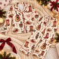 Country Singer Christmas Satin Pajama Set, HG AI Christmas PJs Sets, Christmas Pajamas, Holiday Pajama Set, Family Long