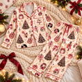 Pop Singer Christmas Satin Pajama Set, HG AI Christmas PJs Sets, Christmas Pajamas, Holiday Pajama Set, Family Long