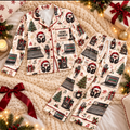 Sound Engineer Christmas Satin Pajama Set, HG AI Christmas PJs Sets, Christmas Pajamas, Holiday Pajama Set, Family Long