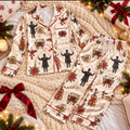Orchestra Conductor Christmas Satin Pajama Set, HG AI Christmas PJs Sets, Christmas Pajamas, Holiday Pajama Set, Family