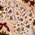 Music Teacher Christmas Satin Pajama Set, HG AI Christmas PJs Sets, Christmas Pajamas, Holiday Pajama Set, Family Long