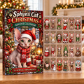 Sphynx Cat Evergreen Advent Calendar HFN Gen Acrylic Ornaments