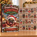 French Bulldog Evergreen Advent Calendar HFN Gen Acrylic Ornaments, Christmas Tree Hanging Decor