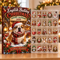 English Bulldog Evergreen Advent Calendar HFN Gen Acrylic Ornaments, Christmas Tree Hanging Decor