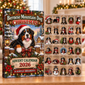 Bernese Mountain Dog Evergreen Advent Calendar HFN Gen Acrylic Ornaments, Christmas Tree Hanging Decor