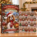 Cavalier King Charles Spaniel Evergreen Advent Calendar HFN Gen Acrylic Ornaments, Christmas Tree Hanging Decor