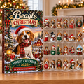 Beagle Evergreen Advent Calendar HFN Gen Acrylic Ornaments, Christmas Tree Hanging Decor