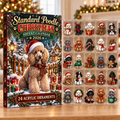 Standard Poodle Evergreen Advent Calendar HFN Gen Acrylic Ornaments, Christmas Tree Hanging Decor