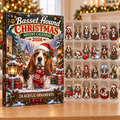 Basset Hound Evergreen Advent Calendar HFN Gen Acrylic Ornaments, Christmas Tree Hanging Decor
