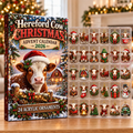 Hereford Cow Evergreen Advent Calendar HFN Gen Acrylic Ornaments