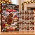 American Quarter Horse Evergreen Advent Calendar HFN Gen Acrylic Ornaments, Farmhouse Tree Decor