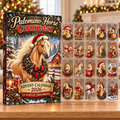 Palomino Horse Evergreen Advent Calendar HFN Gen Acrylic Ornaments, Golden Holiday Tree Decor