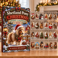 Shetland Pony Evergreen Advent Calendar HFN Gen Acrylic Ornaments, Charming Holiday Tree Decor