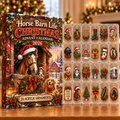 Horse Barn Life Evergreen Advent Calendar HFN Gen Acrylic Ornaments, Farmhouse Holiday Tree Decor
