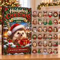 Hedgehog Evergreen Advent Calendar HFN Gen Acrylic Ornaments, Cute Woodland Animal Christmas Tree Decorations