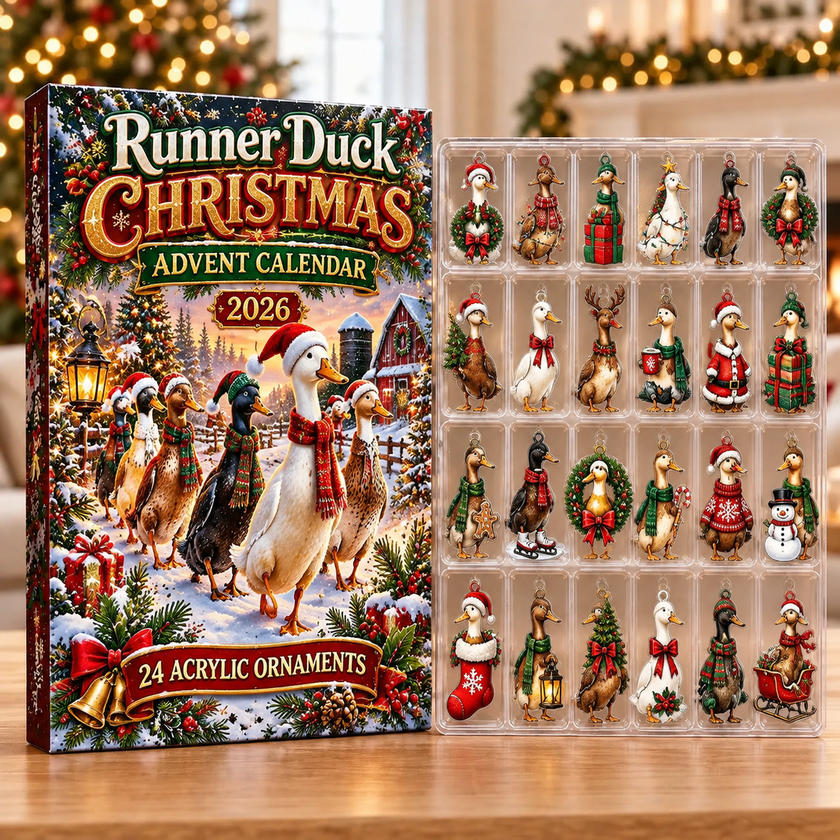 Runner Duck Evergreen Advent Calendar HFN Gen Acrylic Ornaments