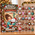 Dental Assistant Evergreen Advent Calendar HFN Gen Acrylic Ornaments, Christmas Tree Decor Gift