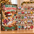 Nicu Nurse Evergreen Advent Calendar HFN Gen Acrylic Ornaments, Christmas Tree Decor Gift