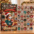Icu Nurse Evergreen Advent Calendar HFN Gen Acrylic Ornaments, Holiday Tree Decoration Gift