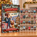 Travel Nurse Evergreen Advent Calendar HFN Gen Acrylic Ornaments, Holiday Tree Decoration Gift