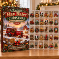 Vintage Hay Baler Acrylic Ornaments, Evergreen Advent Calendar HFN Gen