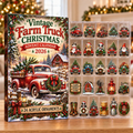 Vintage Farm Truck Acrylic Ornaments, Evergreen Advent Calendar HFN Gen