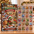 Baby Dinosaurs Evergreen Advent Calendar HFN Gen Acrylic Ornaments, Cute Prehistoric Christmas Tree Decorations
