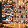 Us Postal Worker Evergreen Advent Calendar HFN Gen Acrylic Ornament, Holiday Tree Decor Gift