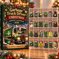 Garbage Truck Driver Evergreen Advent Calendar HFN Gen Acrylic Ornament, Holiday Tree Decor Gift