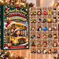 School Bus Driver Evergreen Advent Calendar HFN Gen Acrylic Ornament, Holiday Tree Decor Gift