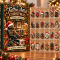 Tattoo Artist Evergreen Advent Calendar HFN Gen Acrylic Ornament, Holiday Tree Decor Gift